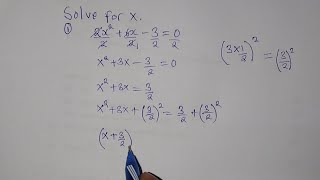 Solve for x: 2x²+6x-3=0