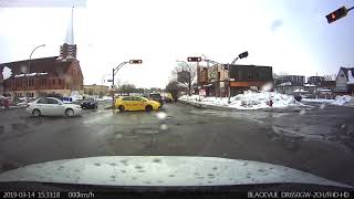 Ottawa Dashcam - Bob Taxi - Red Light Illegal U-Turn