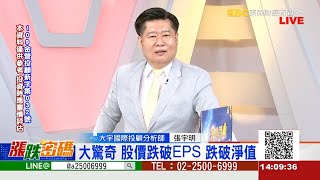 大驚奇 股價跌破EPS 跌破淨值《漲跌密碼》張宇明老師 20221123