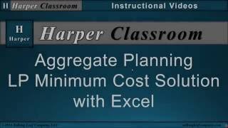 Aggregate Planning LP Min Cost with Excel Solver | Dr. Harper's Classroom