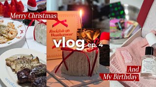 vlog | 크리스마스가 생일인 사람은 어떻게 보냈을까🎄🎁 | 뒤늦은 김장김치, 삼겹살 김밥, 크리스마스 파티, 생일선물 언박싱