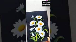 Beauty of daisies with one stroke painting 💫 #painting#canvaspainting#ytshort#viral#Anayasdrawing