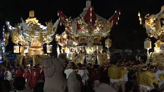 【速報版】福崎熊野神社例大祭（宵宮）一之宮與位神社　屋台5台練り（中島区・西光寺区・八反田区、吉田区、長目区）