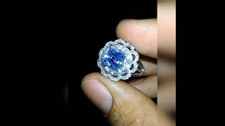 CINCIN WANITA SAFIR CYLON x BERLIAN EROPA . EMAS PUTIH 40% . 02-090501(2)