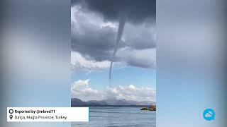 Incredible waterspout in Datça, Turkey