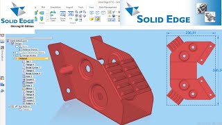 Solid edge tutorial - Advanced sheet metal tutorial - Solid edge Gusset - Solid edge Dimple, Louver