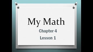 My Math Flip Chapter 4 Lesson 1