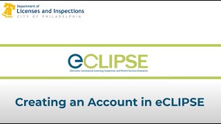 Creating an Account in eCLIPSE
