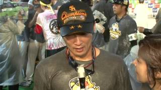 【プロ野球パ】2回目のビールかけ！祝勝会、明石のインタビュー 2014/10/20 H-F