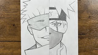 How to draw gojo vs Kakashi 🔥 using just a pencil ✏️ | step-by-step anime drawing for beginners