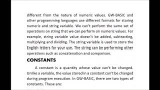 GW BASIC LESSON 1 BASIC INFORMATION
