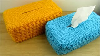 How to crochet tissue paper box cover - Happy Crochet Club