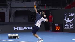 Highlights: Match Point Net Cord Pushes Struff Past Rublev In St. Petersburg 2018