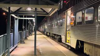 Southbound VRE Train Arriving Then Departing Brooke VRE Station