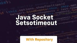 java socket setsotimeout