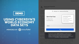 Demo | How To Gain Insights From World Economic Data Using Cybersyn Data Sets