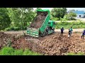 nicely job start new project usetruck filling land delete field develop skill bulldozer pushing soil