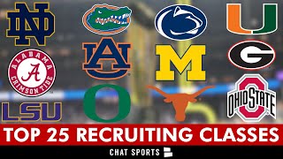 College Football Signing Day: Top 25 Recruiting Classes For 2025