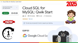 Cloud SQL for MySQL: Qwik Start | GSP151