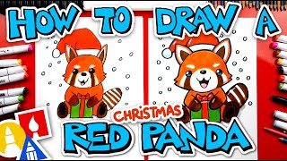 How To Draw A Christmas Red Panda