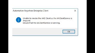 Unable to invoke the AAE Client as the AAClientService is stopped | AAE not working| AA Bug fix