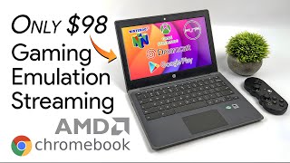 This $98 Chromebook Is Great For Emulation & Cloud Gaming! AMD CPU, Android Apps