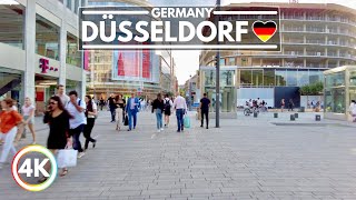 City Ride in German City, Düsseldorf Germany in Summer 2022, Binaural City Ambience 4K