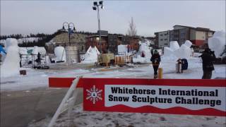 Yukon Sourdough Rendezvous - Snow Carvers on Second Day