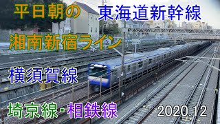 平日朝の東海道新幹線・横須賀線・湘南新宿ライン・埼京線　2020 12