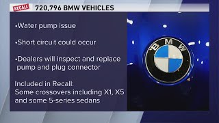 BMW recalling more than 720,000 vehicles due to water pump issue