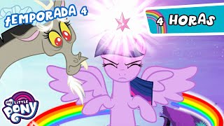 ¡¿4 HORAS DE LA CUARTA TEMPORADA?!😱  | My Little Pony en español 🦄 La magia de la amistad