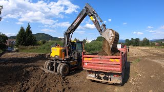 Digging soil and Loading Tatra 815 / Volvo EWR 150E / Tatra in mud 4k