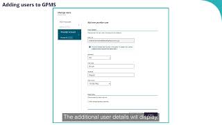 Adding users to GPMS