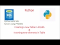 Create a New table in SQL using pyodbc || Insert rows into Table || Python pyodbc