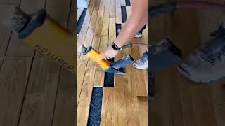 Mastering the Art of Pre-Finished Solid Wood Installation 🏡 | Flooring Pro Tips  #diyflooring #fyp