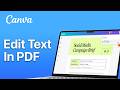 How To Edit Text In PDF With Canva (Edit PDF On Canva)