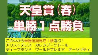 天皇賞春2021【人気馬から単勝一点勝負】