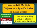 How to Add Multiple Objects at a Specific Index in a Java Vector