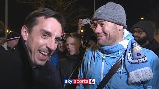 Gary Neville interviews Man City fans before HUGE game against Liverpool!