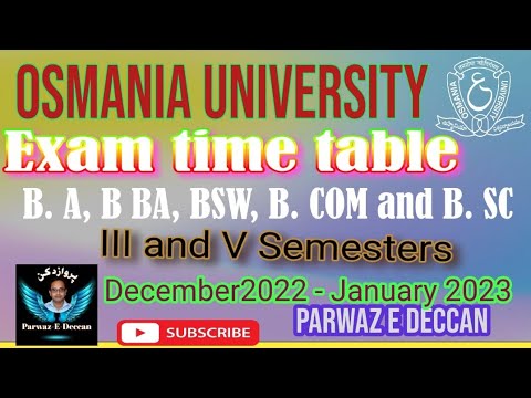 OU EXAM TIME TABLE (B.A, B BA, BSW, B.COM AND B.SC 2022-2022-2023 ...