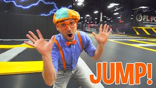 Learn With Blippi at an Indoor Trampoline Park | Learn About Animals That Jump | Blippi Videos