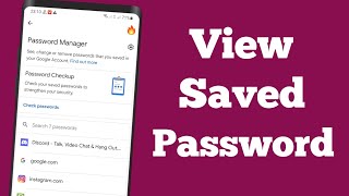 How To View Saved Passwords on Your Mobile || How to know all password saved in
