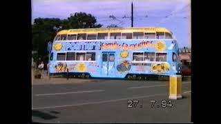 Blackpool 709 tram Arriving at Fleetwood Ferry 27 7 94.Neil Hayton railway memories