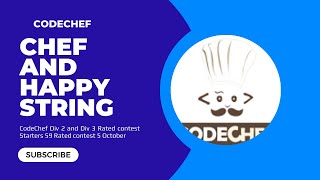Codechef Starters 59 Contest || Chef and Happy String || #competitiveprogramming ||#cp|| HAPPYSTR ||