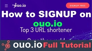 ✅How to Signup on ouo.io | make our Account Ready top use | Full Tutorial |