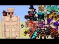 Minecraft:Ultimate showdown-Laser golem 5x vs 20 bosses fight!