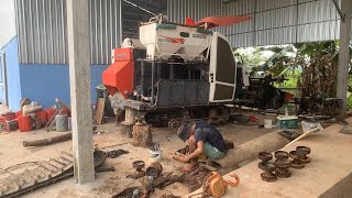 មុនចុះច្រូតធ្វើអីខ្លះ? | Fix Harvester Kubota Dc70plus | ម៉ាស៊ីនច្រូត គូបូតា