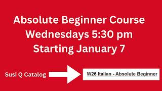 In-person Italian Lessons at the Susi Q in Laguna Beach, California.