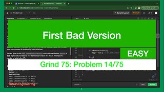 #14 First Bad Version Problem | Leetcode - Java | Grind 75: Coding Series