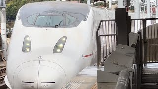 九州新幹線 新玉名駅 800系U6編成 つばめ317号 到着−発車シーン